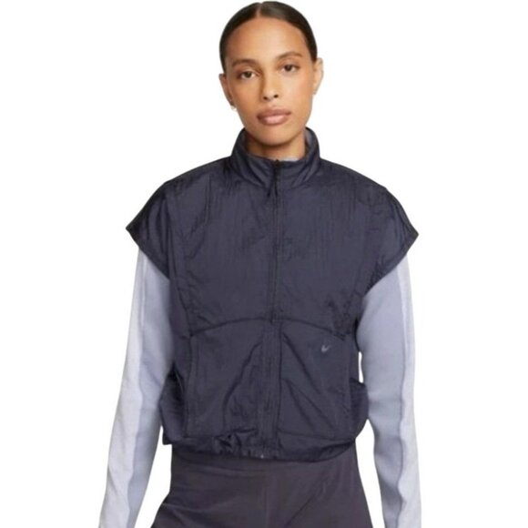 Nike Jackets & Blazers - Nike Training City‎ Ready Repel Navy Short Sleeve Jacket Vest Women's Large NEW